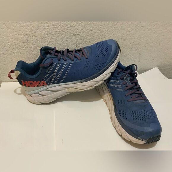 Hoka One One Clifton 6 Mens Size 9.5 Running Shoes Sneakers Blue 1102872